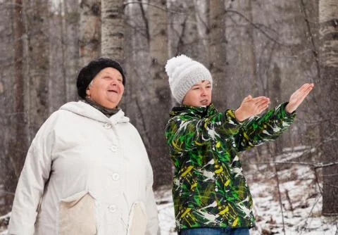 Winter walk Stock Photos