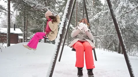 Winter walk in snowy forest. Stock Footage 319441242