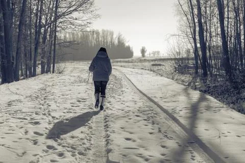 Winter walking Stock Photos