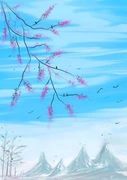 Winter Wallpaper. Snow Background Stock Illustration