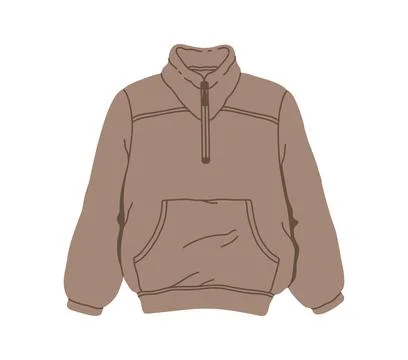 Winter wardrobe brown jacket, cold season apparel Stock Illustration
