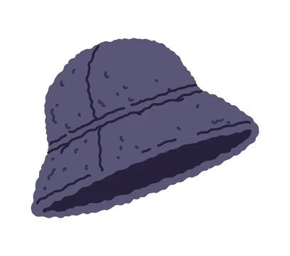 Winter wardrobe bucket hat, cold season apparel Stock Illustration