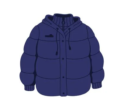 Winter wardrobe puffer jacket, outfit accessory Stock Illustration