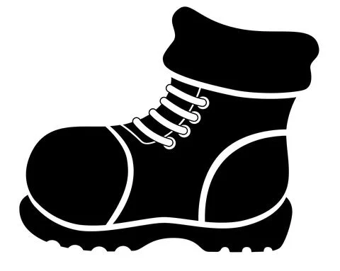 Winter Warm Boot - vector silhouette for logo or pictogram. Boot - shoes Stock Illustration