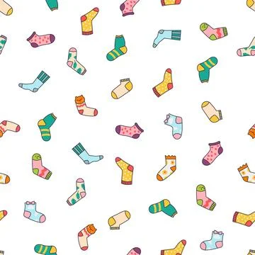 Winter warm socks. Seamless pattern. Stock Illustration