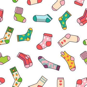 Winter warm socks. Seamless pattern. Stock Illustration