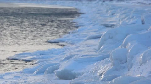Winter, water and ice Stock Footage 61309846