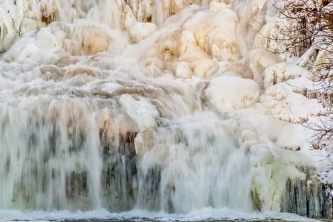 Winter water falls Stock Photos