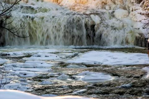 Winter water falls Stock Photos