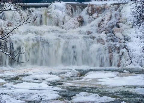 Winter water falls Stock Photos