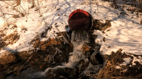 Winter Water Runoff 1 Stock Footage 36878855
