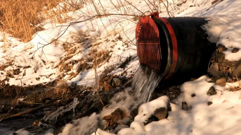 Winter Water Runoff 3 Stock Footage