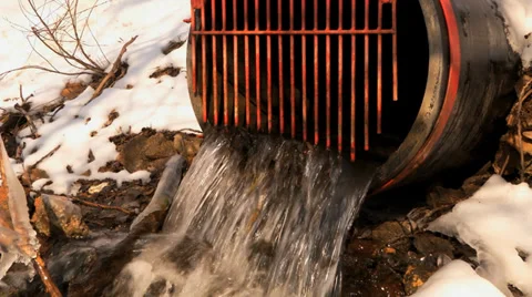 Winter Water Runoff 4 Stock Footage