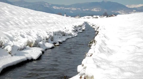 Winter water stream Stock Footage 46471253