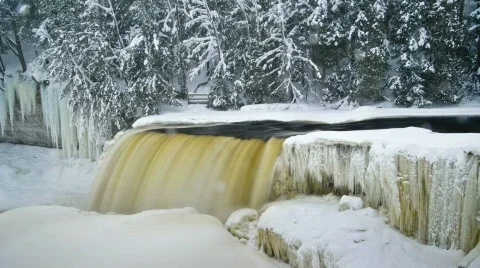 Winter waterfall 3 Stock Footage 315608