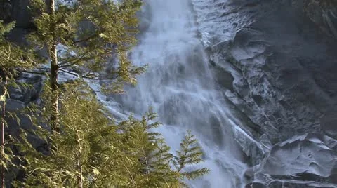 Winter waterfall Stock Footage 17614587