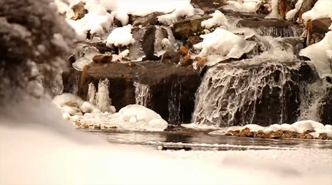 WINTER WATERFALL 스톡 동영상 34689428
