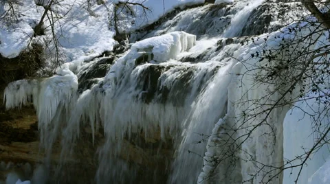 WINTER WATERFALL Stock Footage 36592872