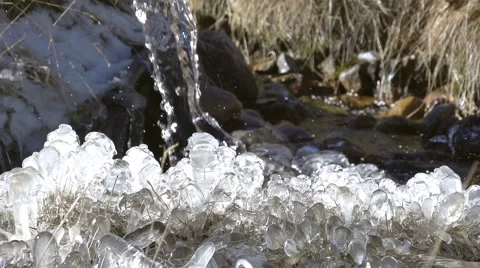 Winter Waterfall Stock Footage 45279036