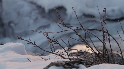 Winter Waterfall Stock Footage 79576697