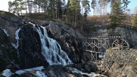 Winter waterfall Stock Footage 306847053
