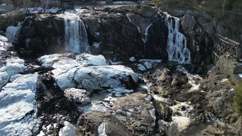 Winter Waterfall Stock Footage 306847800