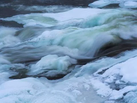 Winter waterfall Stock Photos