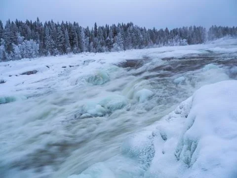 Winter waterfall Stock Photos