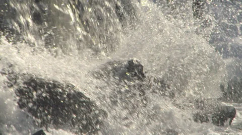 Winter waterfall slow motion Stock Footage 35297189