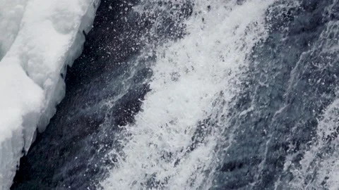 Winter Waterfall Slow Motion Stock Footage 170303275