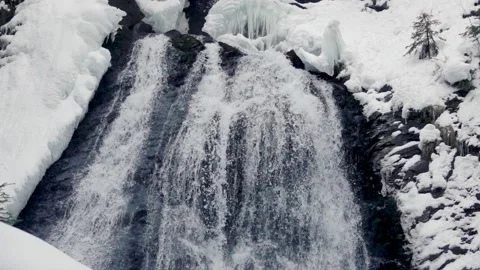 Winter Waterfall Slow Motion Stock Footage 220736807