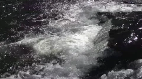 Winter Waterfall Stream Closeup Stock Footage 21442106