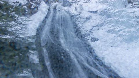 Winter Waterfall Time Lapse Stock Footage 170306541
