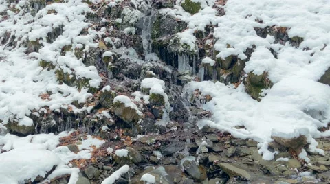 Winter waterfalls in the mountains Stock-Footage 59874716