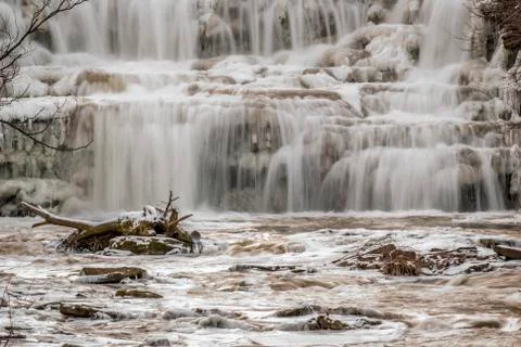 Winter waterfalls Stock Photos
