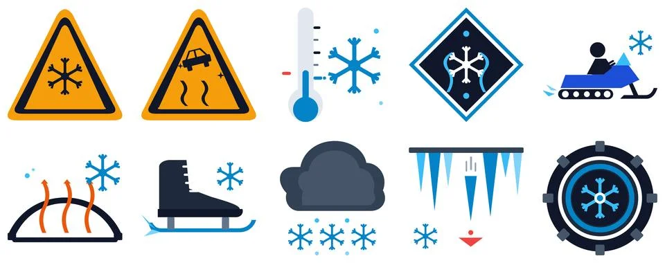 Winter Weather Element Flat Vector Design Elements Commercial Visual Graphic Stockillustratie