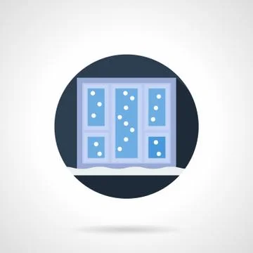 Winter weather round flat vector icon Stock Illustration