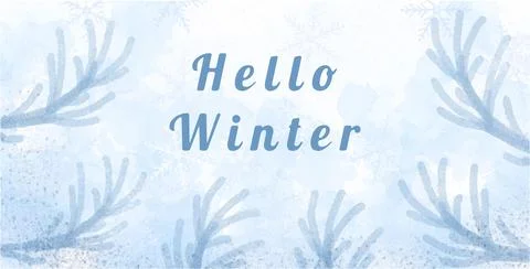 Winter web banner blue with with spruce branch and area for text. Vector illu Stock Illustration