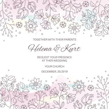 WINTER WEDDING Vector Illustration Invitation for Print Stock Illustration