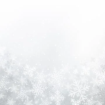 Winter white background christmas made of snowflakes and snow with blank copy Stock Illustration