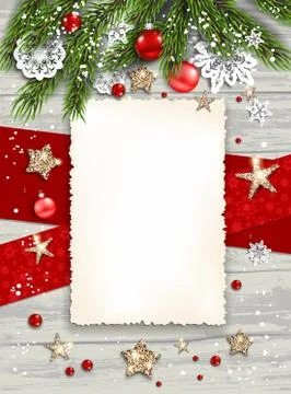 Winter white card frame Stock Illustration