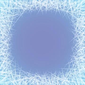 Winter white frozen decorative frame, ice crystal border. Holiday ornament fo Stock Illustration