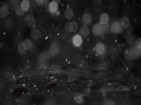 Winter White Motion background lights, snow falling on ice defocused bokeh loop Stock Footage 82432134