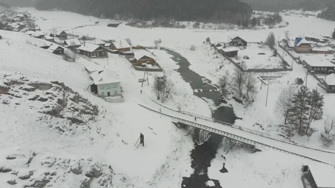 Winter willage Kyn Stock Footage 101057134