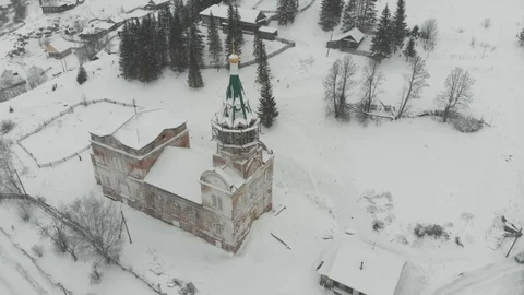 Winter willage Kyn Stock Footage 101057258