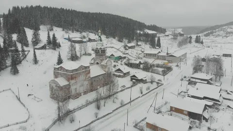 Winter willage Kyn Stock Footage 101057345