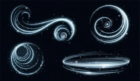 Winter wind, cold air with snow effect Stock Illustration