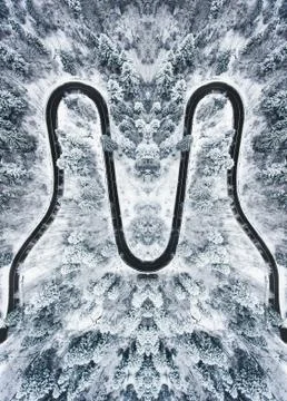 Winter Winding Road Stock Photos
