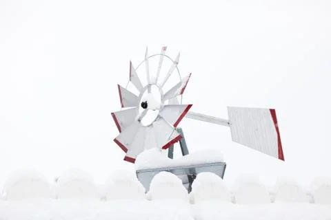 Winter windmill Stock Photos