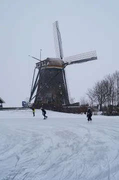 Winter windmill Stock Photos